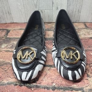 Michael Michael Kors Collection Lillie Zebra print ballerina flats women's 6.5